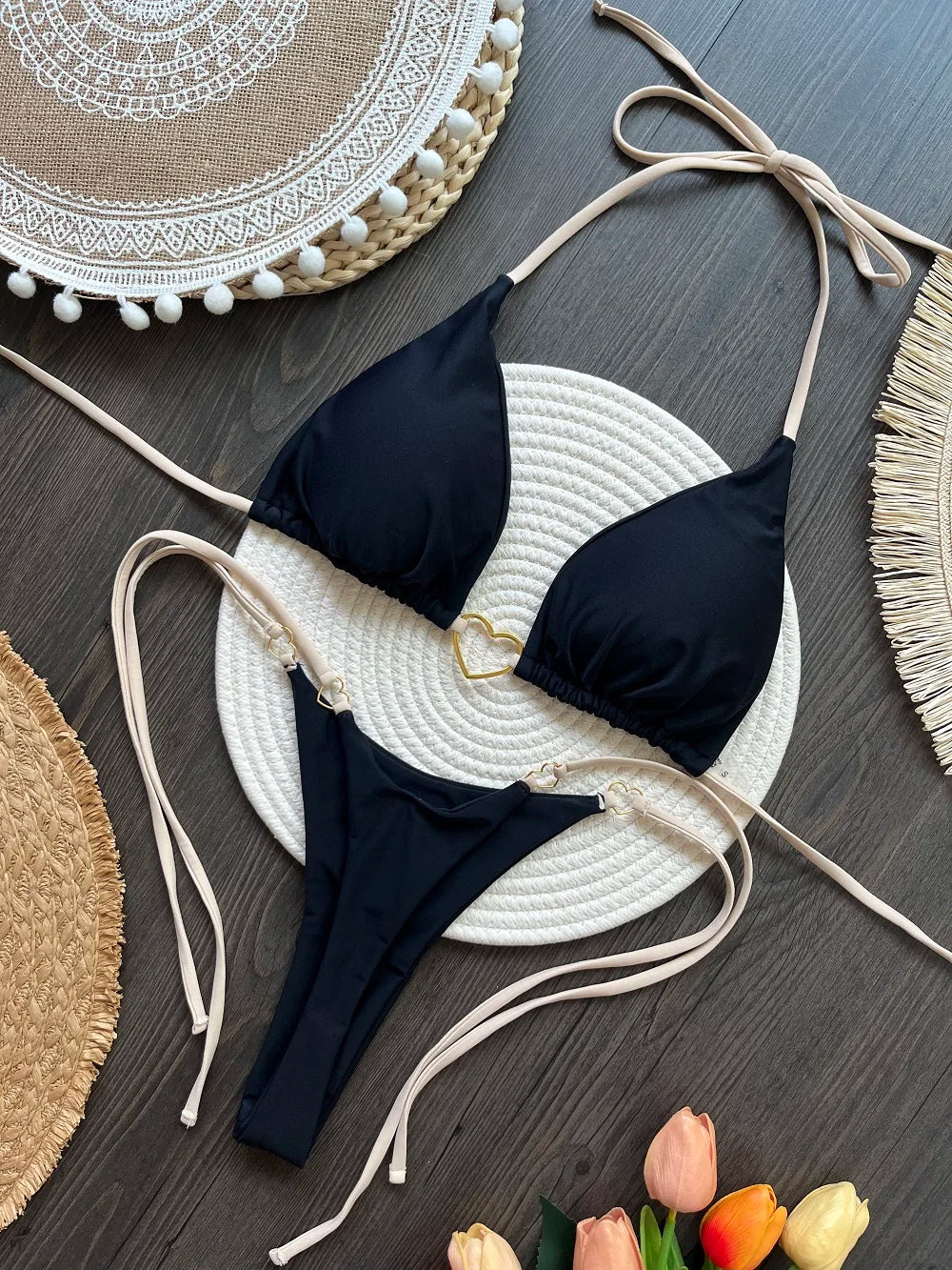 Solid color Bikini Set