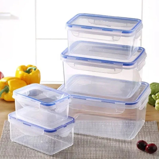Sealed rectangular refrigerator storage box with lid