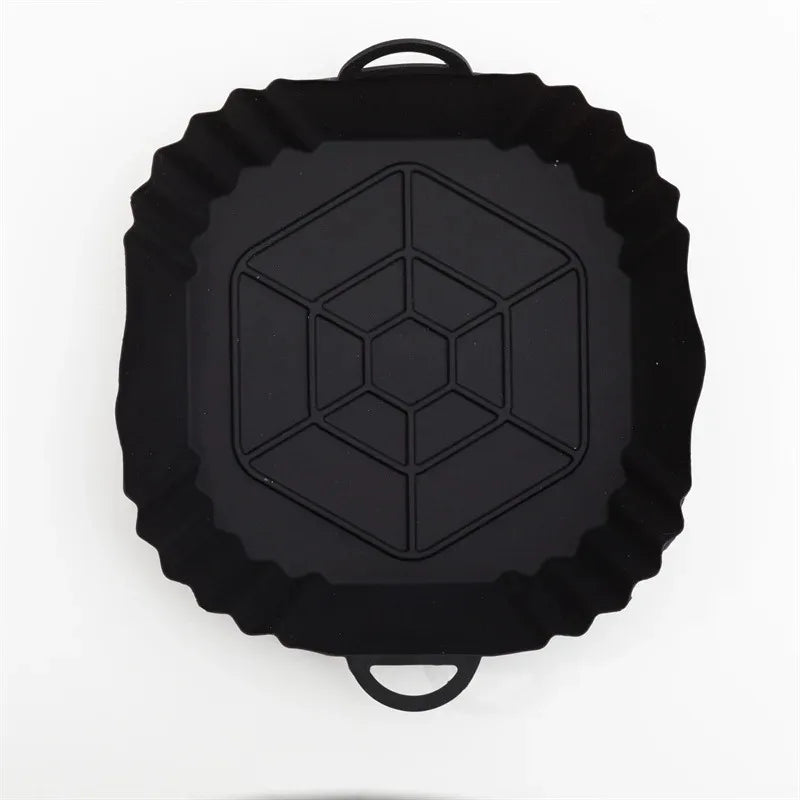 1pc silicone air fryer tray with handle.