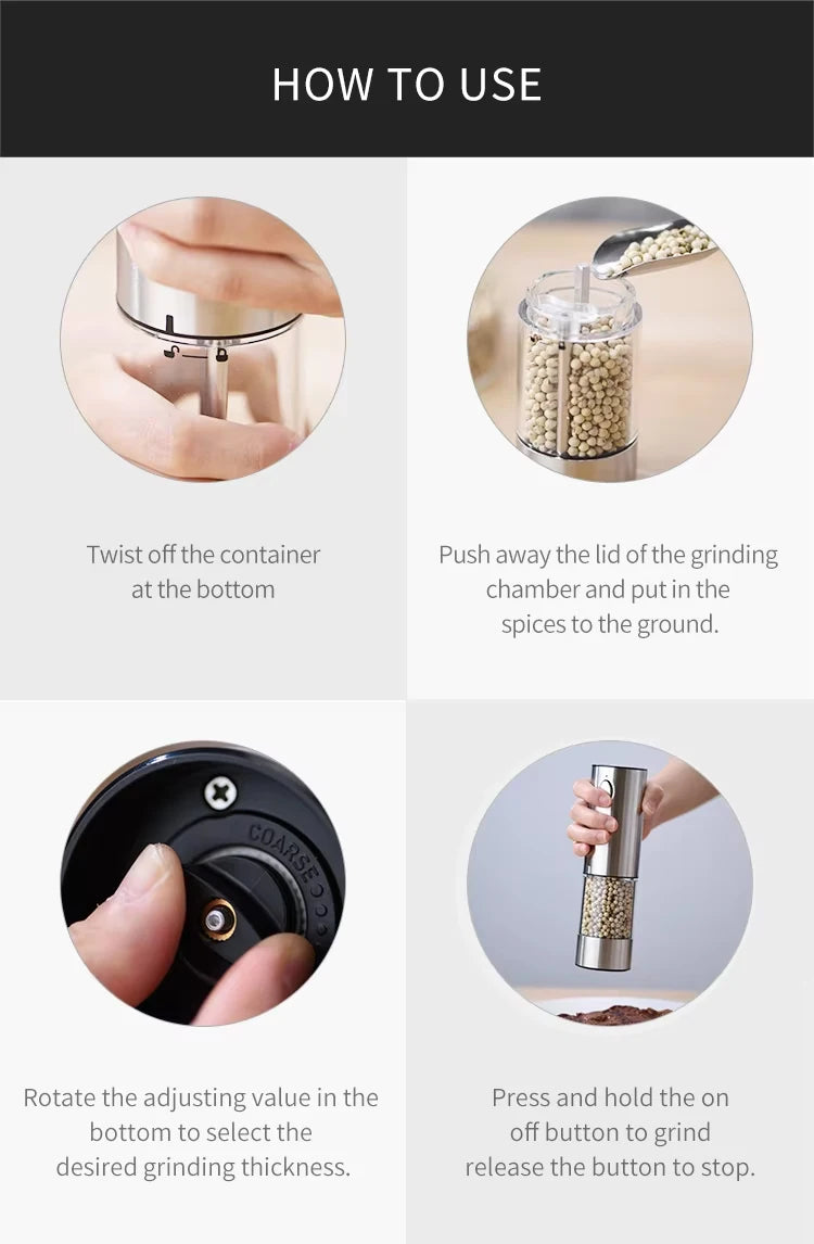 Rechargeable Salt and Pepper Grinder