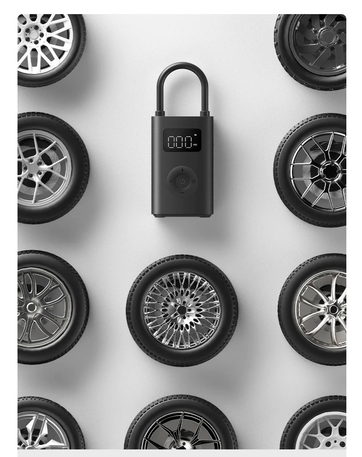 Air Pump 2/2D Digital Tire Pressure Preset Type-C Fast Charging Car Motorcycle Ball Universal LED Display