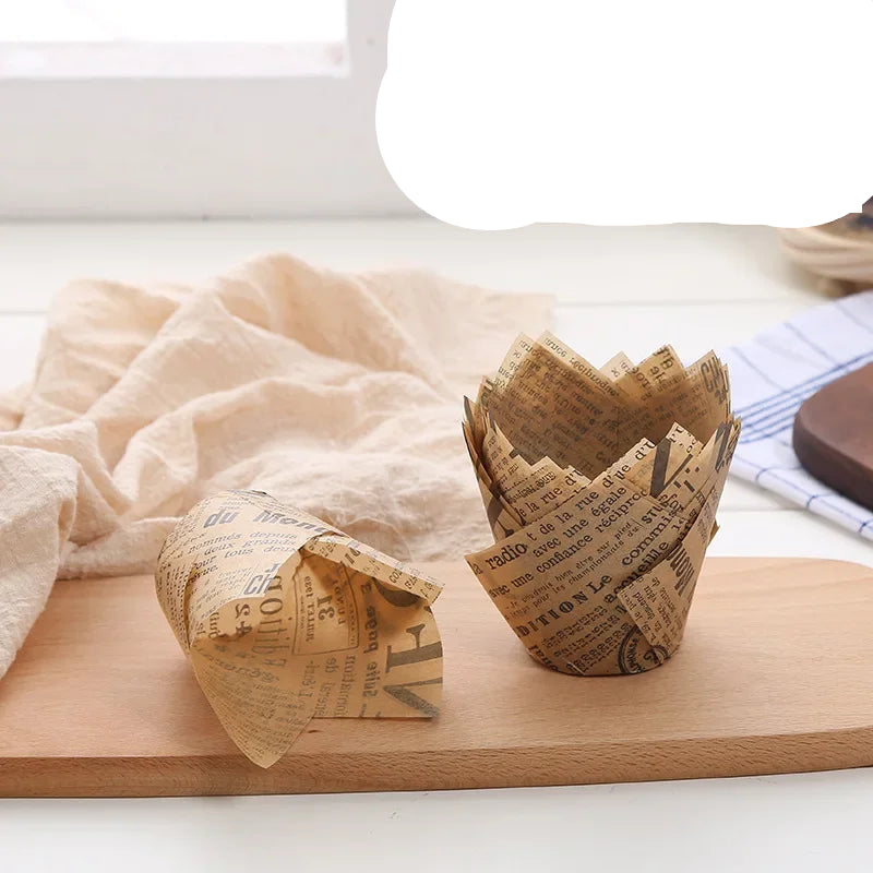 50pcs Tulip Muffin/Cupcake Paper Cups