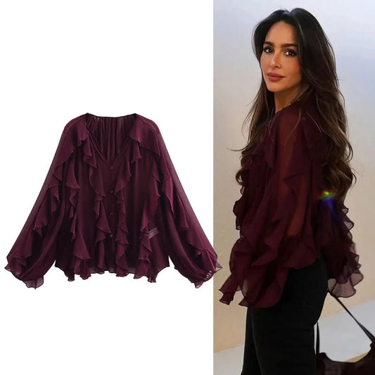 Ethereal Ruffle Top