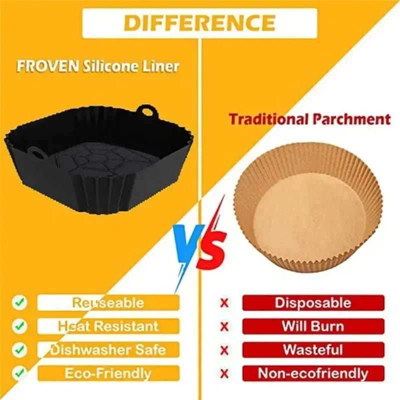 1pc silicone air fryer tray with handle.
