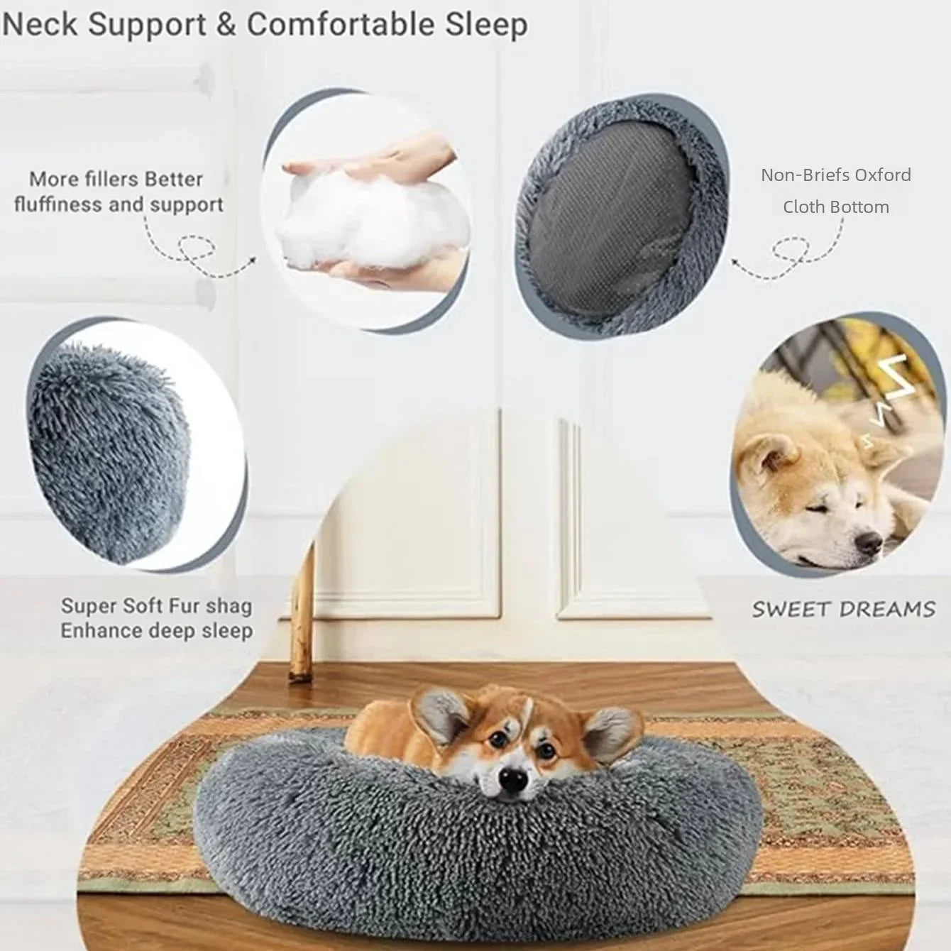 High Quality Donut Bed for Dogs and Cats