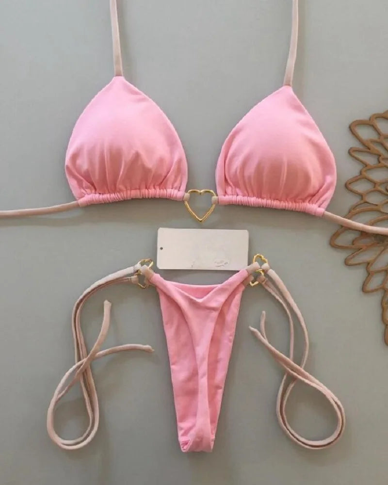 Solid color Bikini Set