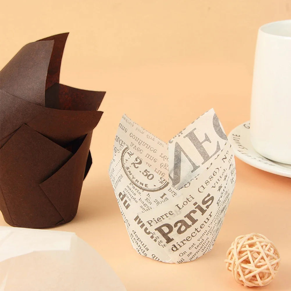 50pcs Tulip Muffin/Cupcake Paper Cups