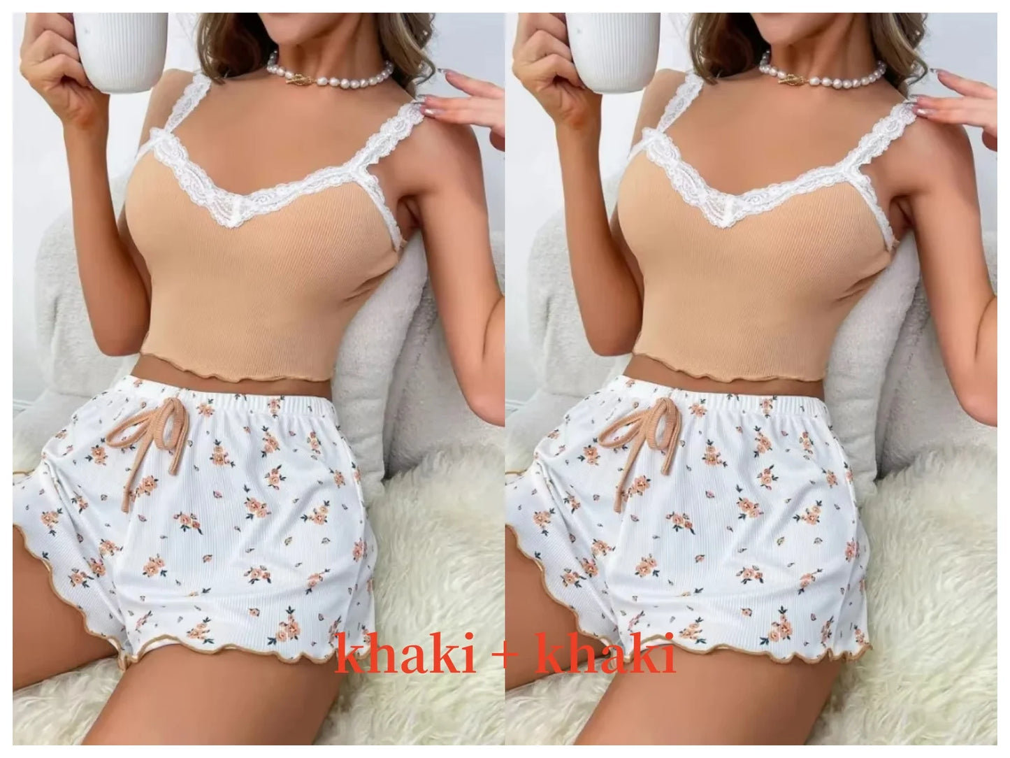 Cami Top Printed Shorts Loungewear