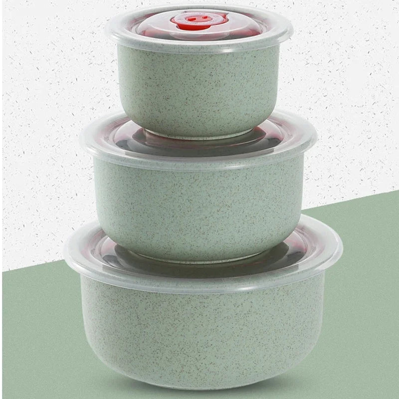 3pcs Wheat straw microwaveable plastic lunch box
