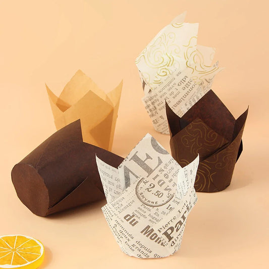50pcs Tulip Muffin/Cupcake Paper Cups