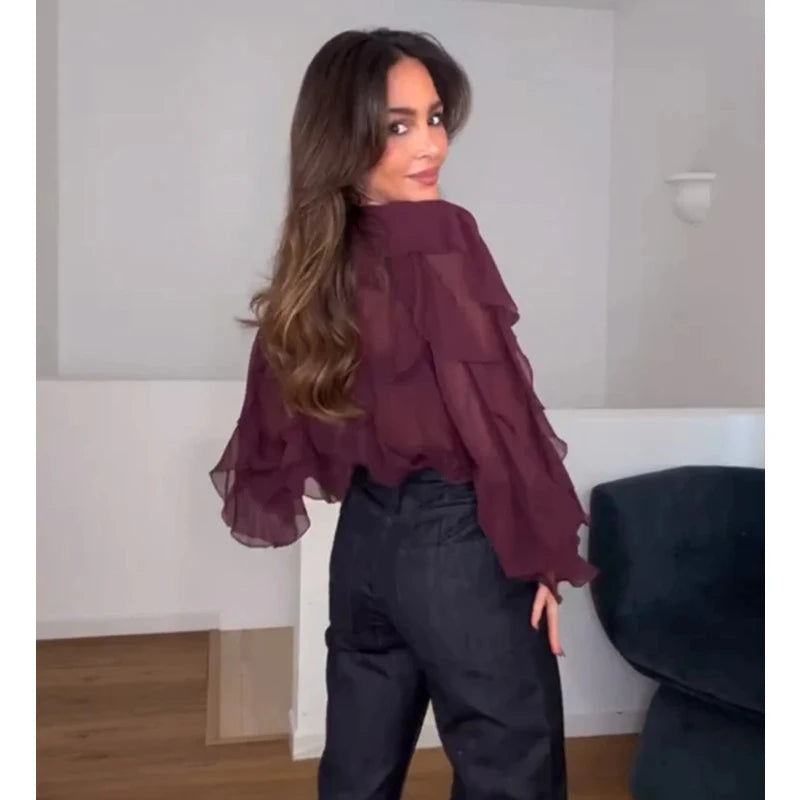 Ethereal Ruffle Top