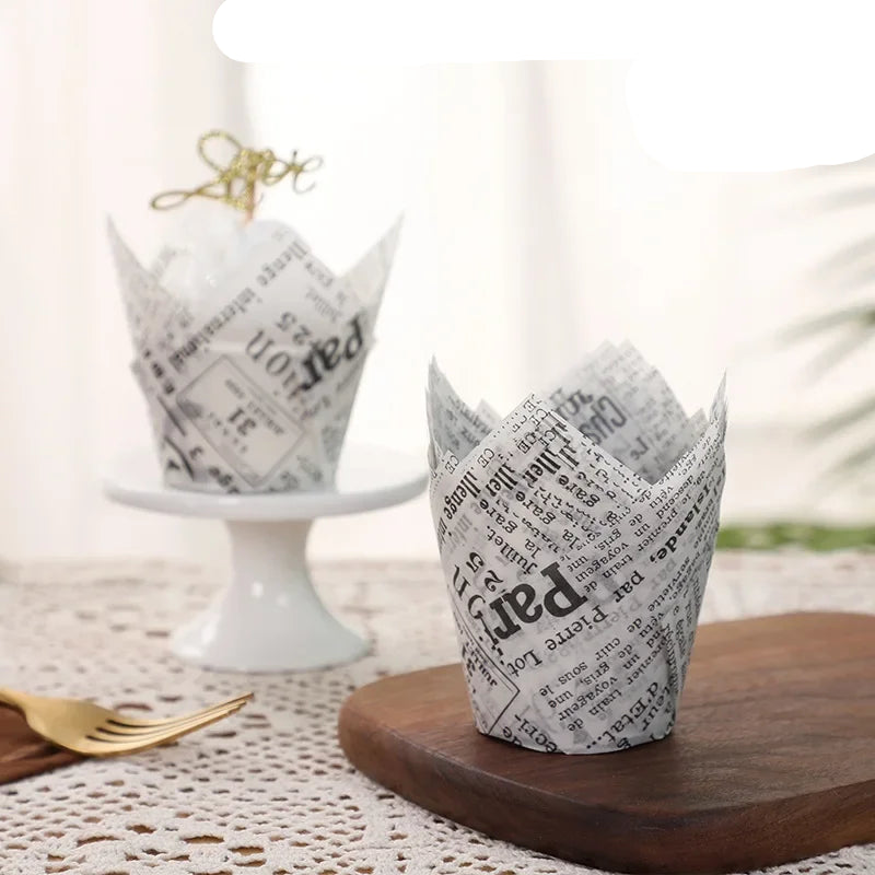 50pcs Tulip Muffin/Cupcake Paper Cups