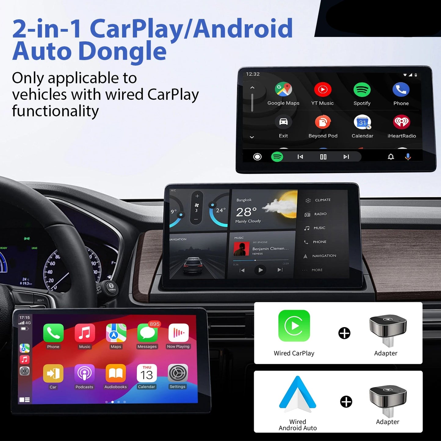 2026 2 in 1 Wireless CarPlay Adapter