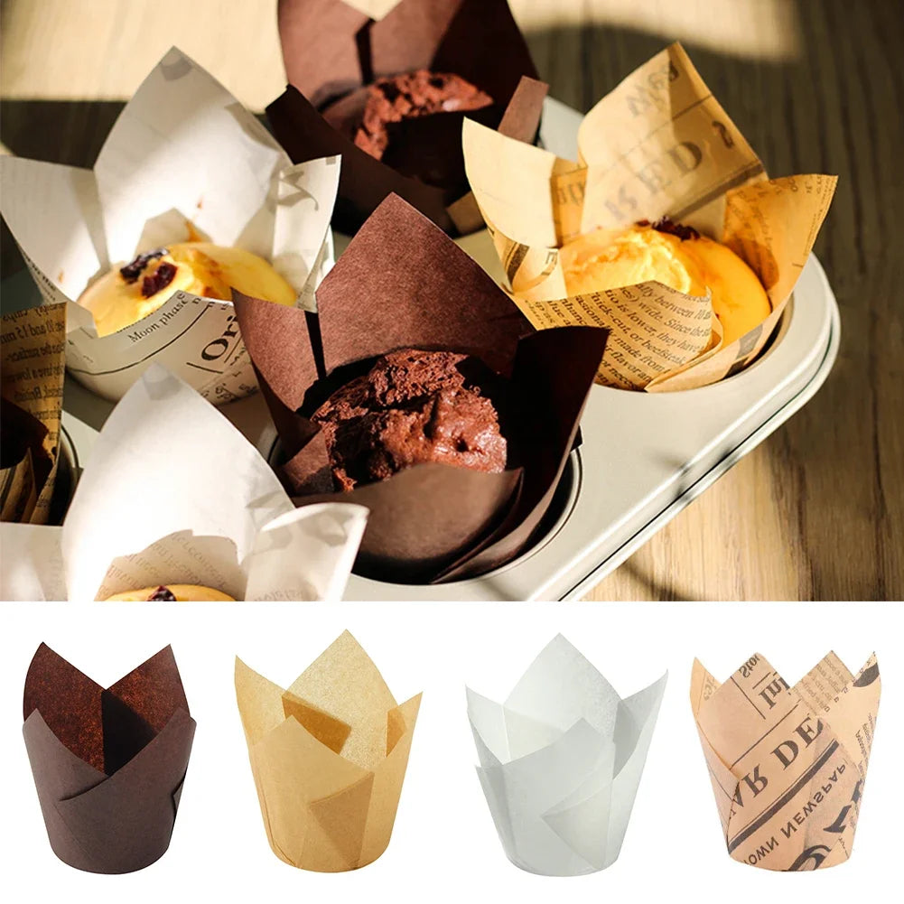 50pcs Tulip Muffin/Cupcake Paper Cups