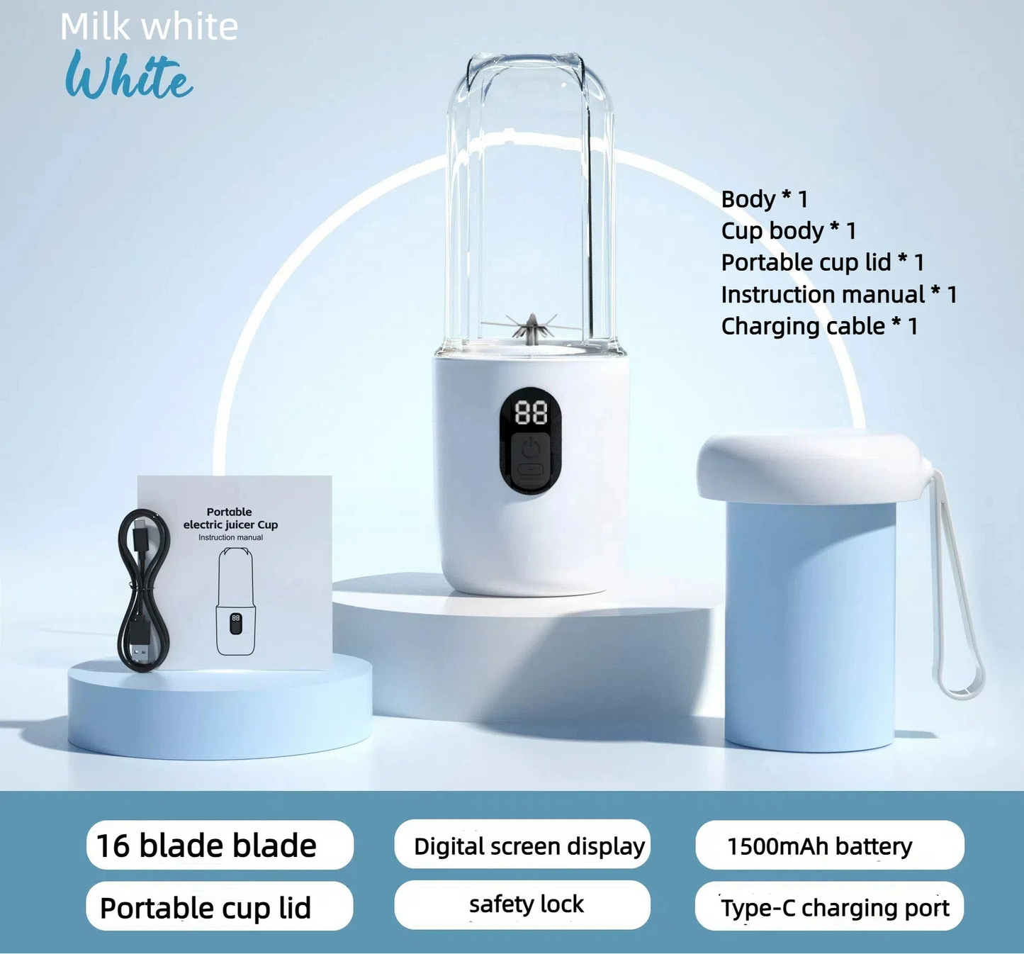 Electric Portable Juicer Blender with Juicing Cup