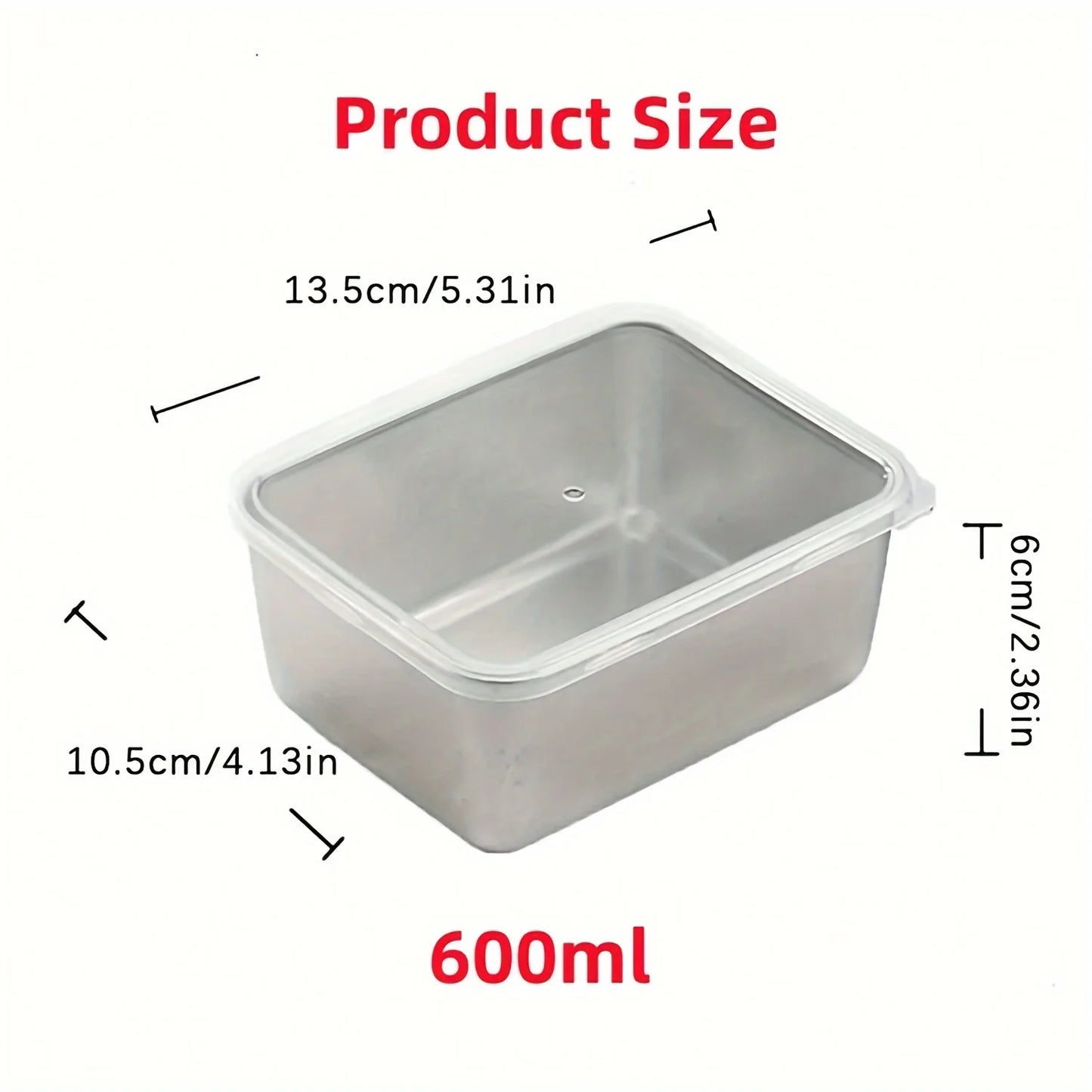 6-Piece Stainless Steel Food Storage Containers Set with Lids.