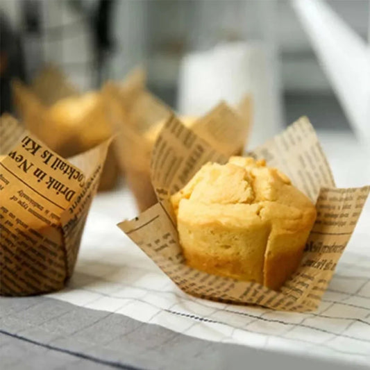 50pcs Newspaper Cupcake Liner